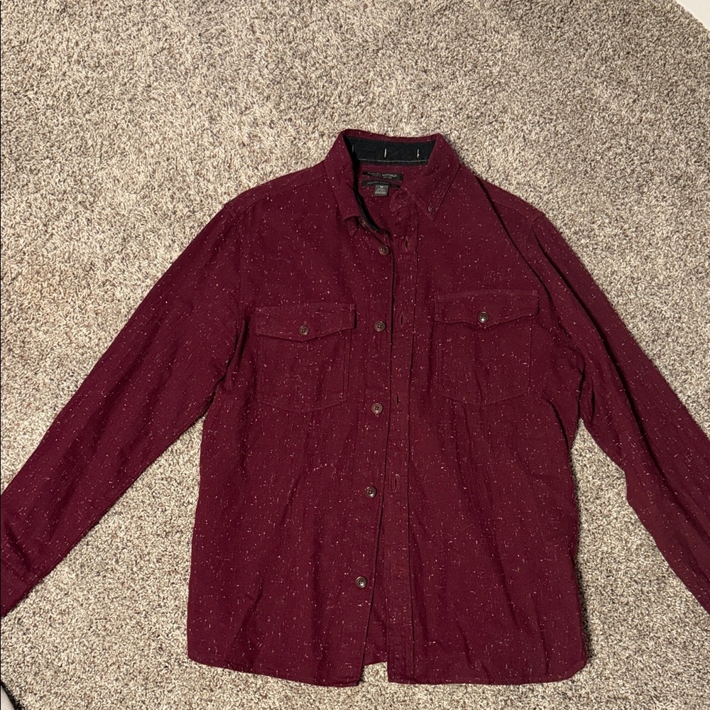 Banana Republic Men's Maroon Button Down Shirt
